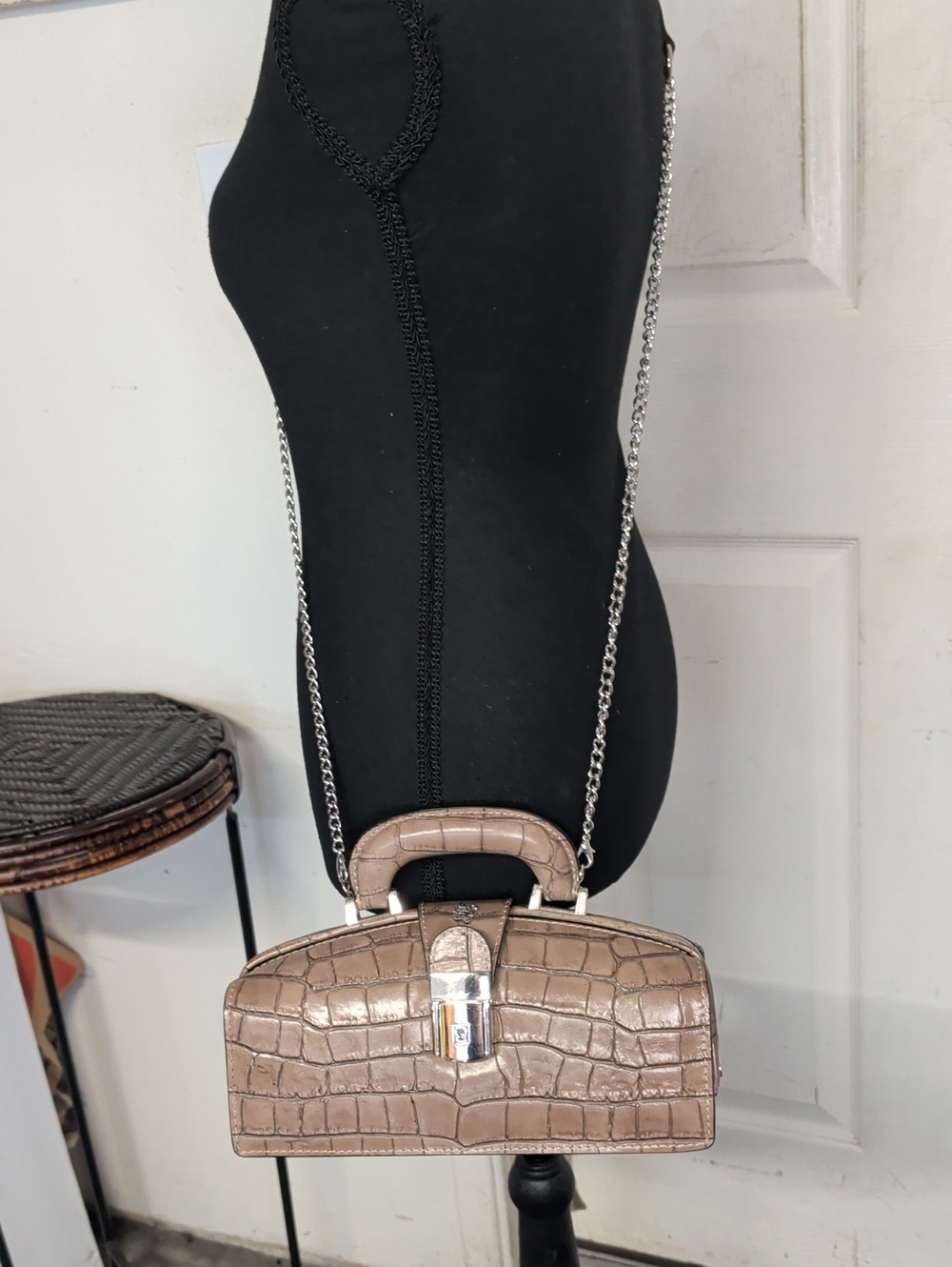 Pratesi Brunelleschi Croc Print Satchel Crossbody